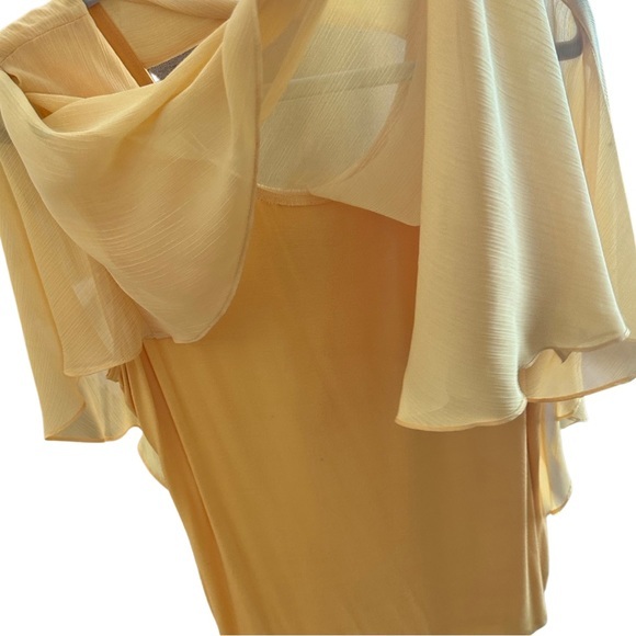🌻IN Studio Blouse🌻 soft cotton tank under flowy yellow blouse - scooped back‎ - Picture 3 of 4